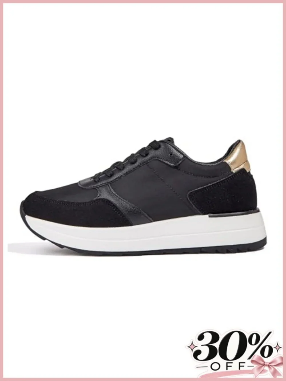 Platform Fashion Sneakers Retro Neutral Classic Trainers Lace-Up Chunky Walking
